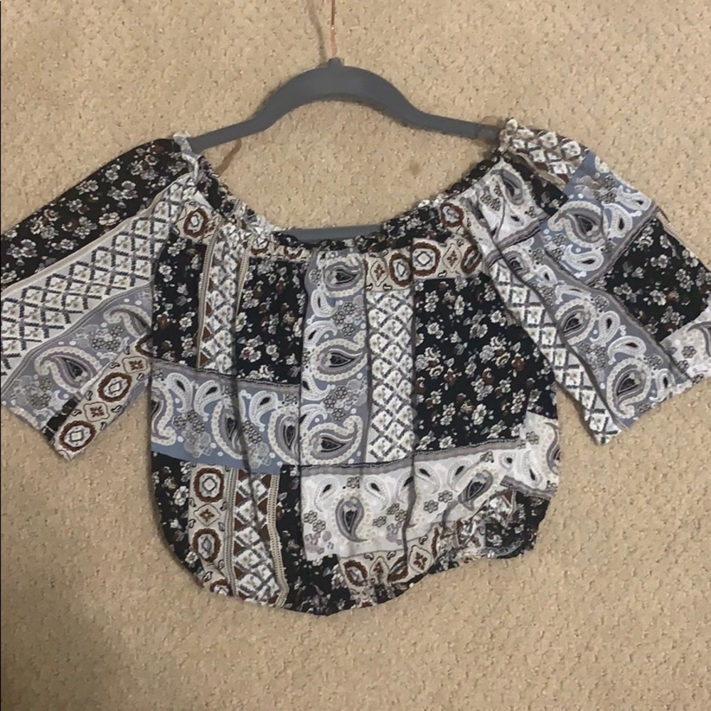 off the shoulder, floral crop top